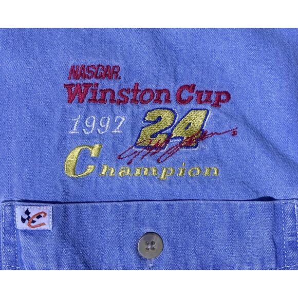 NASCAR Winston Cup Champion 1997 Button Up Shirt Mens Large Denim Long Sleeve - Picture 3 of 8